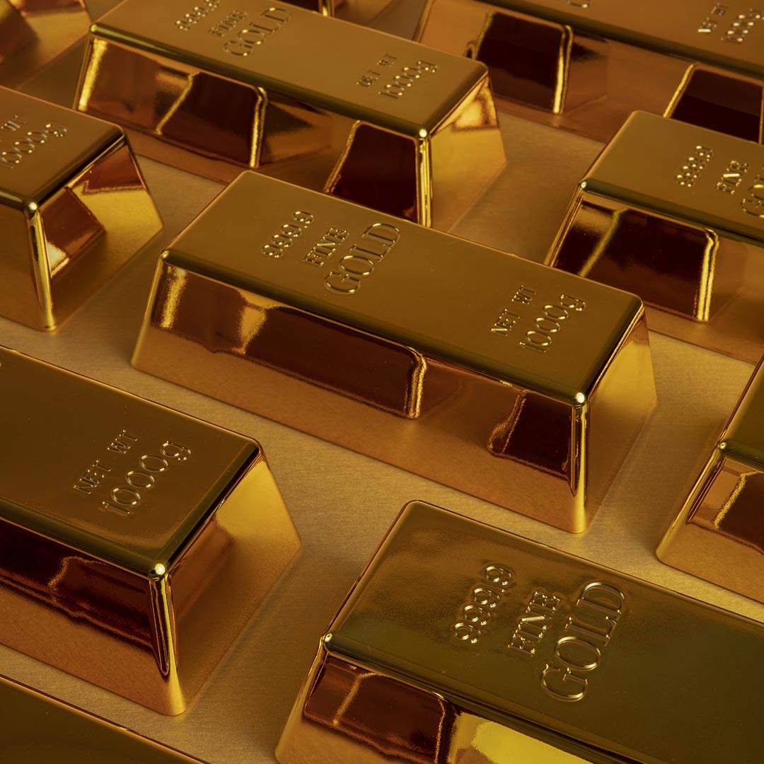 Lingotti in oro e metalli preziosi senza riferimenti a marchi terzi